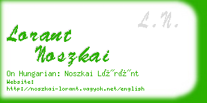 lorant noszkai business card